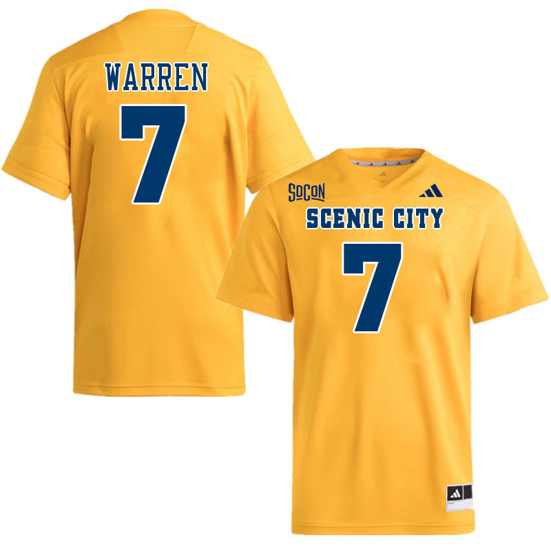 Chattanooga Mocs #7 Tyran Warren College Football Jerseys,Uniforms Stitched-Gold